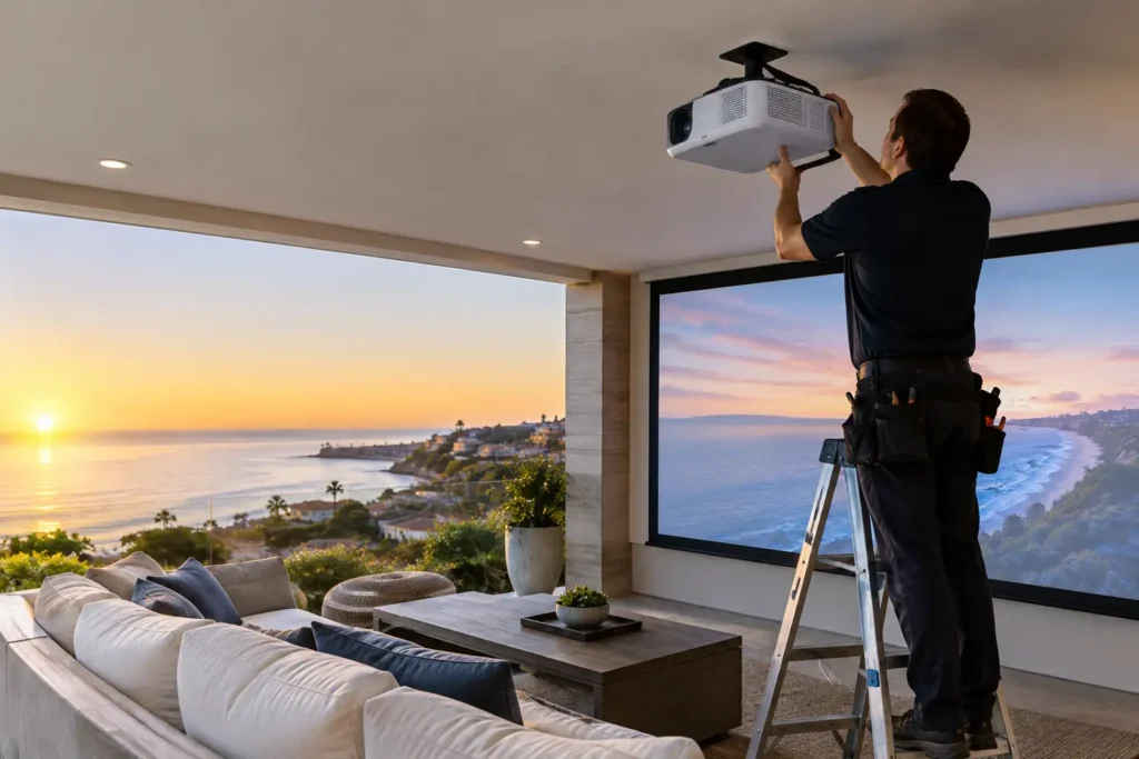 Laguna Beach Projector Installation That Fits